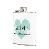 ターコイズパーソナライズされたハートフラスコ フラスク (左)