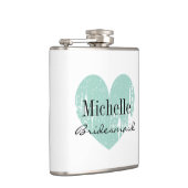 ターコイズパーソナライズされたハートフラスコ フラスク (右)