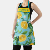ターコイズパーソナライズされたレモンプリントエプロン エプロン (インサイチュ)