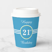 ターコイズパーティーの21歳の誕生日 紙コップ (正面)