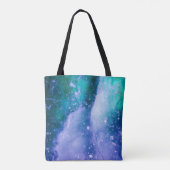 ターコイズパープルアイス抽象芸術アートフォト トートバッグ (裏面)