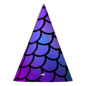 ターコイズパープルピンクブルーマーメイドスケールファンタジーフィッシュ パーティーハット (左)