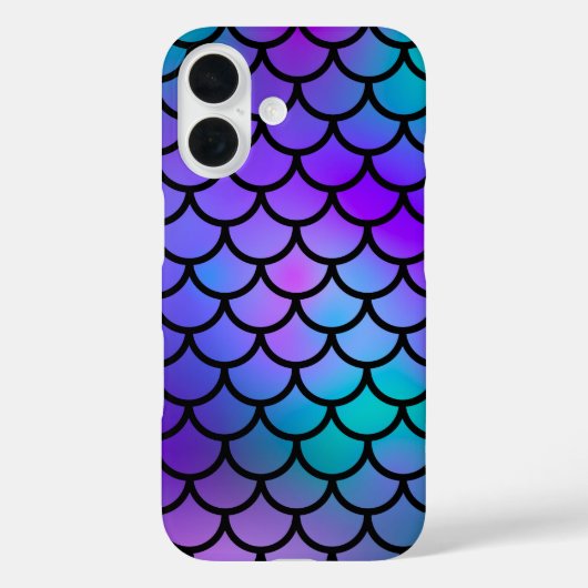 ターコイズパープルピンクブルーマーメイドスケール幻想的な魚 Case-Mate iPhoneケース (裏面)