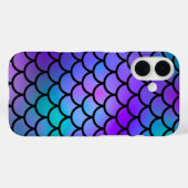 ターコイズパープルピンクブルーマーメイドスケール幻想的な魚 Case-Mate iPhoneケース (裏面 (横))