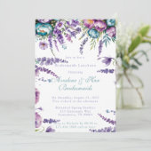 ターコイズパープルフラワーズブリデスメイドランチョン 招待状 (スタンド正面)