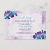 ターコイズパープルブルーデンドロビウムオーキッド結婚ズ エンクロージャーカード (正面)