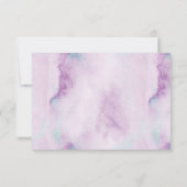 ターコイズパープルブルーデンドロビウムオーキッド結婚ズ 出欠カード (裏面)