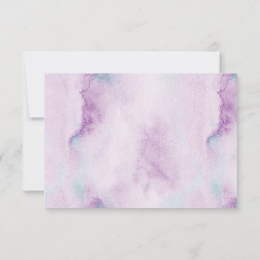 ターコイズパープルブルーデンドロビウムオーキッド結婚ズ 出欠カード (裏面)