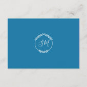 ターコイズパープル葉ズウェディングレセプション エンクロージャーカード (裏面)