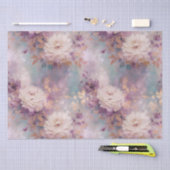 ターコイズパープル金ゴールドホワイトフローラ 薄葉紙 (クラフト)