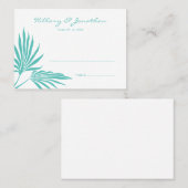 ターコイズパーム結婚リーフのエスコート名座席表 プレイスカード (正面/裏面)