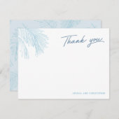 ターコイズパーム葉ストロピカルビーチ サンキューカード (正面/裏面)