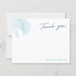 ターコイズパーム葉ストロピカルビーチ サンキューカード