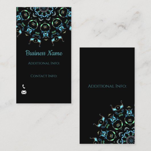 ターコイズパールマンダラビジネスカード2 名刺 (正面/裏面)