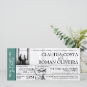 ターコイズパ結婚リズボーディングパス招待状 (スタンド正面)