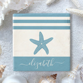 ターコイズヒトデビーチハウススクリプト名ヴィンテージ ストーンコースター