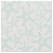 ターコイズヒトデ沿岸パターン ファブリック (クローズアップ)