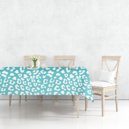 ターコイズヒョウ印刷パターン テーブルクロス