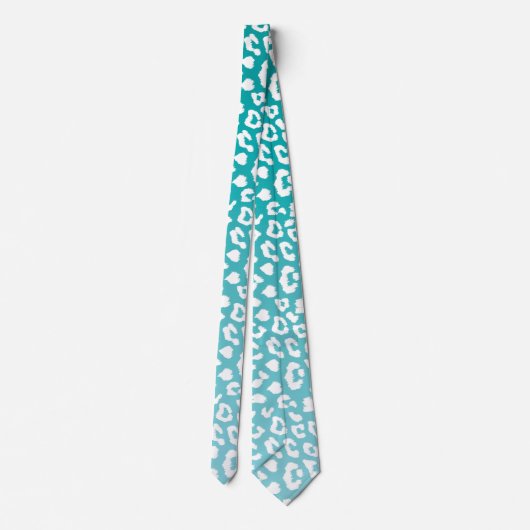 ターコイズヒョウ印刷パターン ネクタイ (裏面)