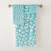 ターコイズヒョウ印刷パターン バスタオルセット (インサイチュ)