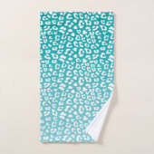 ターコイズヒョウ印刷パターン バスタオルセット (ハンドタオル)
