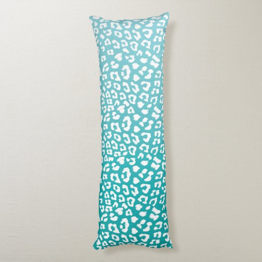 ターコイズヒョウ印刷パターン ボディピロー (裏面 (縦))