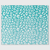 ターコイズヒョウ印刷パターン ラッピングペーパー (フラット)