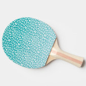 ターコイズヒョウ印刷パターン 卓球ラケット (横)