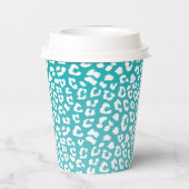 ターコイズヒョウ印刷パターン 紙コップ (裏面)