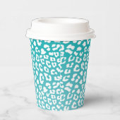 ターコイズヒョウ印刷パターン 紙コップ (右)