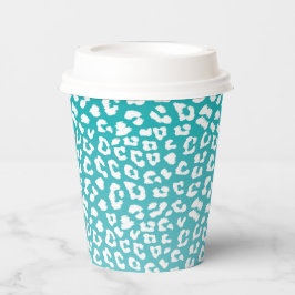 ターコイズヒョウ印刷パターン 紙コップ