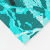 ターコイズヒョウ（白い背景） フリースブランケット (角)