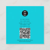 ターコイズビジネスロゴフォトメイクアップアーティストリップ スクエア名刺 (裏面)