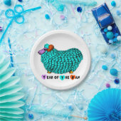 ターコイズビッグ中国のラム〔占星術の〕十二宮図紙プレート ペーパープレート (パーティー)