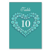 ターコイズビーズハート結婚11thのanniversaryタブ テーブルナンバー (裏面)