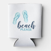 ターコイズビーチお願いフリップパーソナライズされた 缶クーラー (正面)