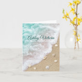 ターコイズビーチウェーブズバルミツワーサンキューカード カード (黄色い花)