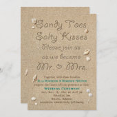 ターコイズビーチサンディトゥーズサルティキス 結婚ズ 招待状 (正面/裏面)