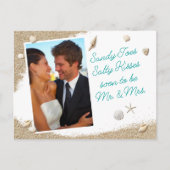 ターコイズビーチサンディトゥーズ塩辛い写真救日付 案内ポストカード (正面)