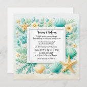 ターコイズビーチテーマ結婚式招待状 招待状 (正面/裏面)