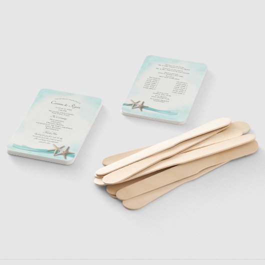 ターコイズビーチヒトデ結婚式 プログラム ハンドファン (組立なし)