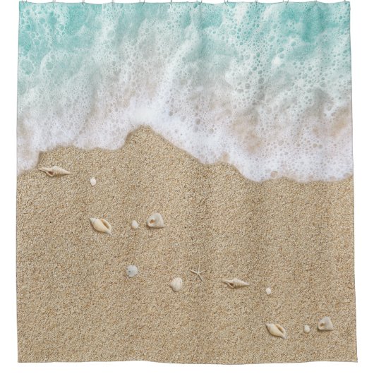 ターコイズビーチ波 シャワーカーテン (正面)