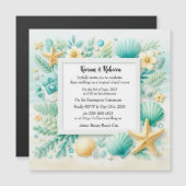 ターコイズビーチ結婚テーマ磁気招待状 マグネット招待状 (正面/裏面)