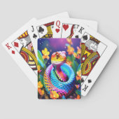 ターコイズピンクと黄色鮮やかのコブラヘビ トランプ (裏面)