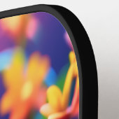 ターコイズピンクと黄色鮮やかのコブラヘビ ピックルボールラケット (左詳細)