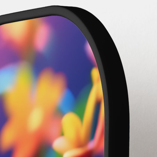 ターコイズピンクと黄色鮮やかのコブラヘビ ピックルボールラケット (左詳細)