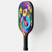 ターコイズピンクと黄色鮮やかのコブラヘビ ピックルボールラケット (左)