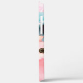 ターコイズピンクのバラとアネモネの花のモノグラム Case-Mate iPhoneケース (裏面 / 左)