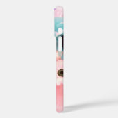 ターコイズピンクのバラとアネモネの花のモノグラム Case-Mate iPhoneケース (裏面 / 左)