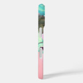 ターコイズピンクのバラとアネモネの花のモノグラム Case-Mate iPhoneケース (裏面 / 右)